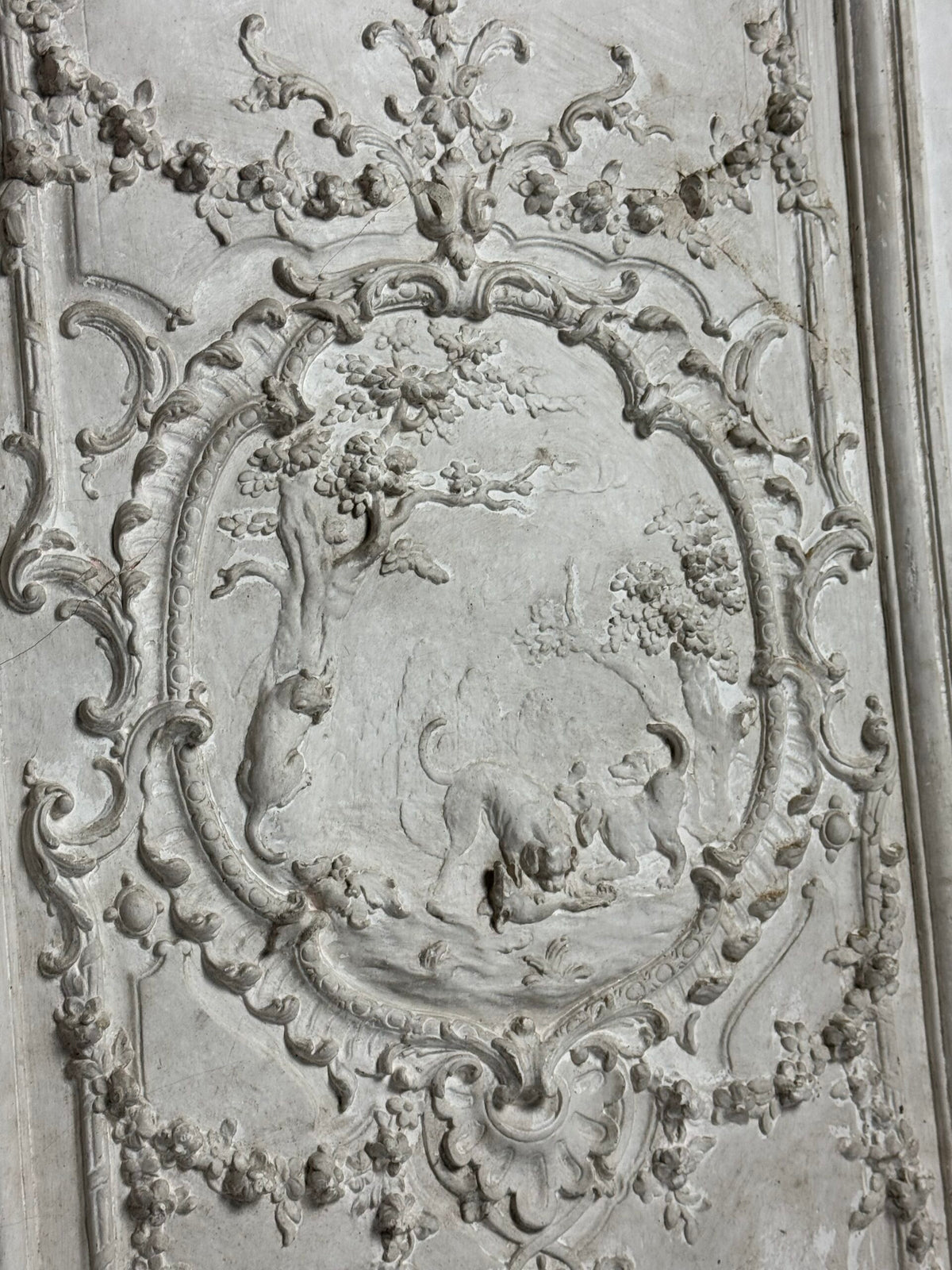 Framed Plaster Ceiling Fragment with Hunting Scene, photo 2