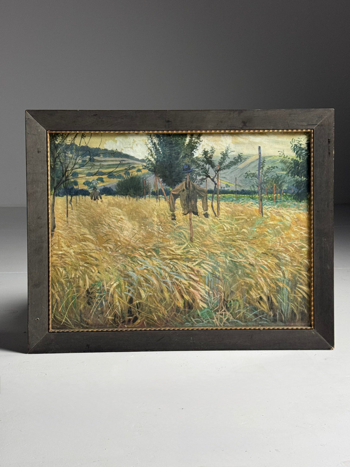 Chalk Drawing of a Cornfield with Scarecrows, Mid 20th Century, photo 7