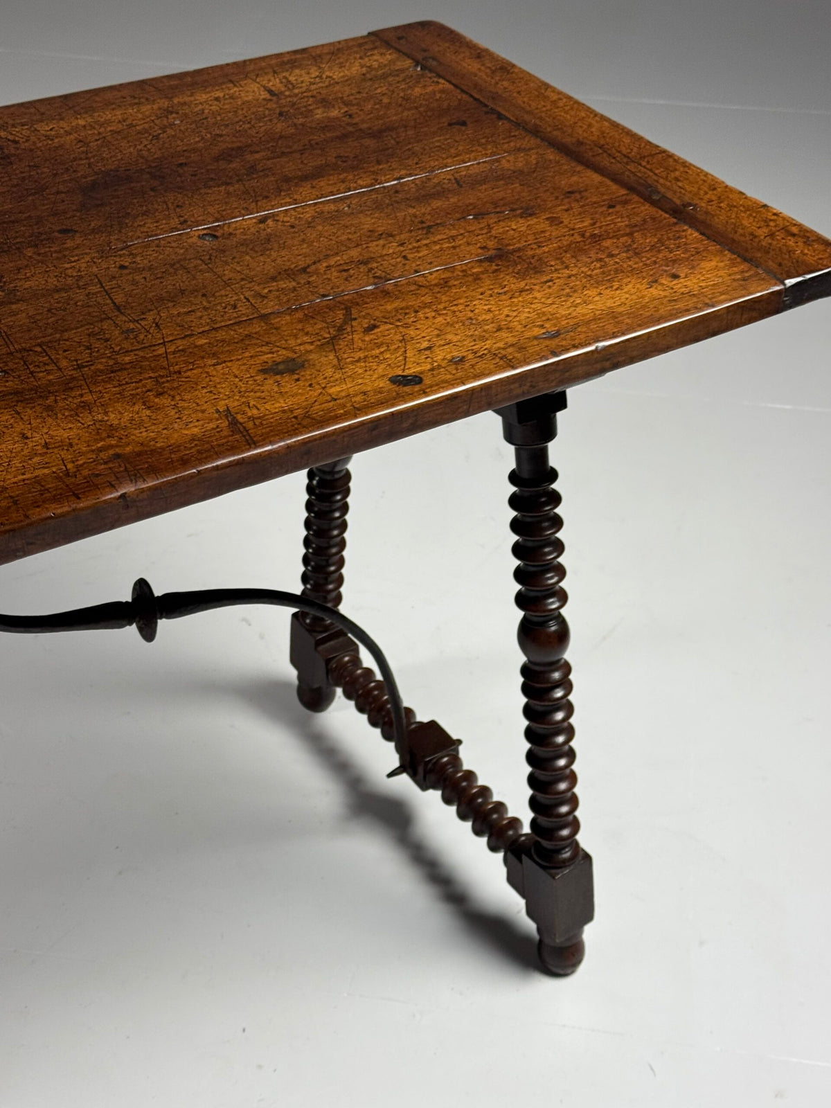 Spanish Walnut Console Table or Writing Table, 18th Century, photo 26