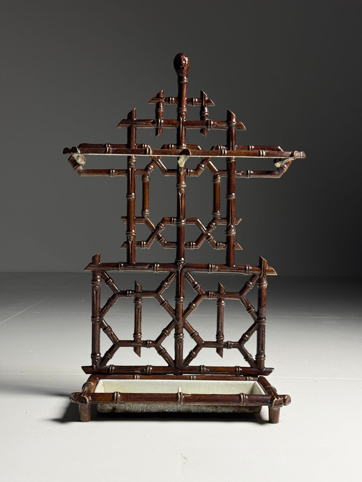 Cast Iron Faux Bamboo Umbrella Stand, c. 1900, photo 1