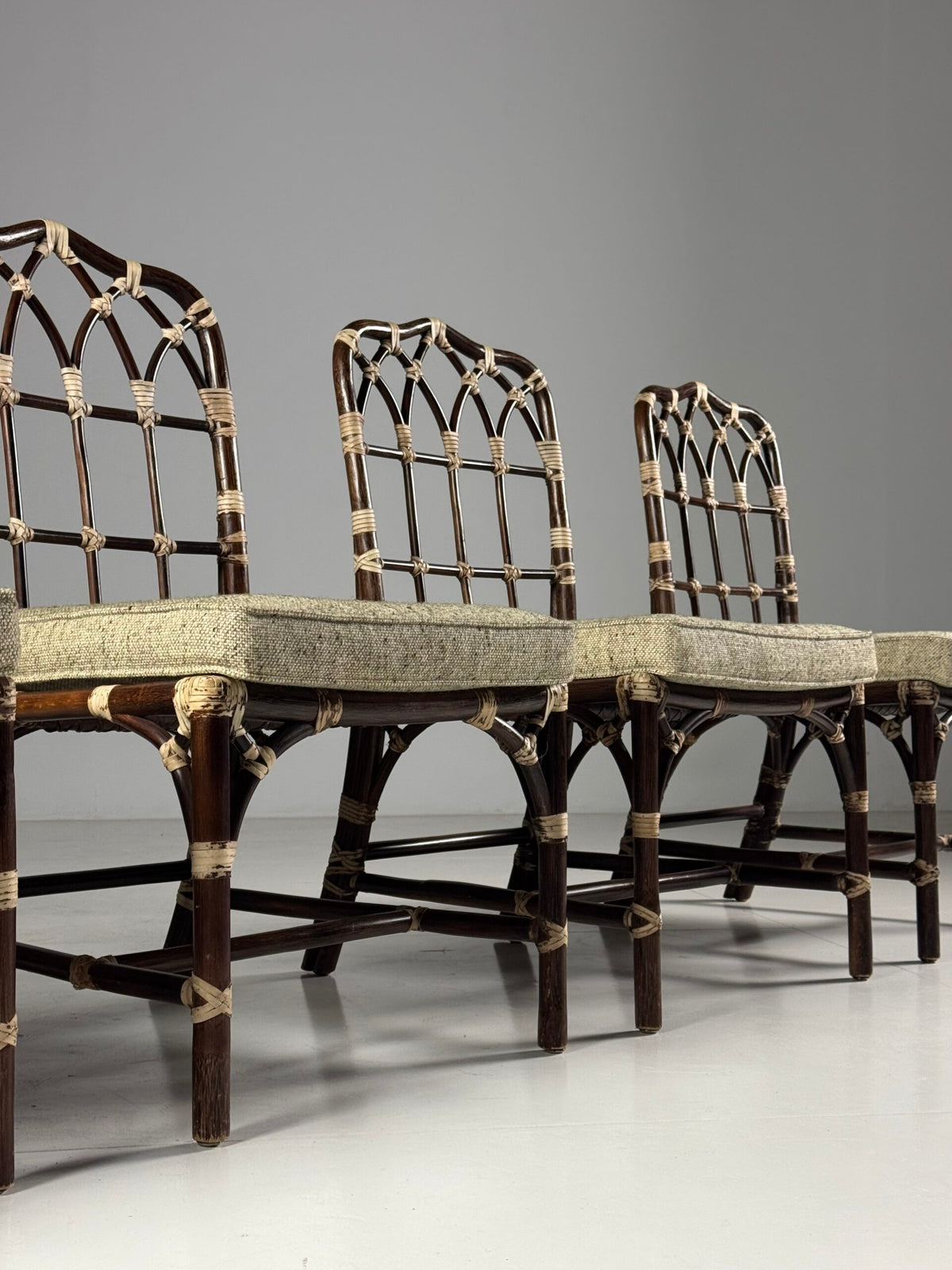 Set of Four Vintage Bentwood Dining Chairs with Bamboo Look, photo 4
