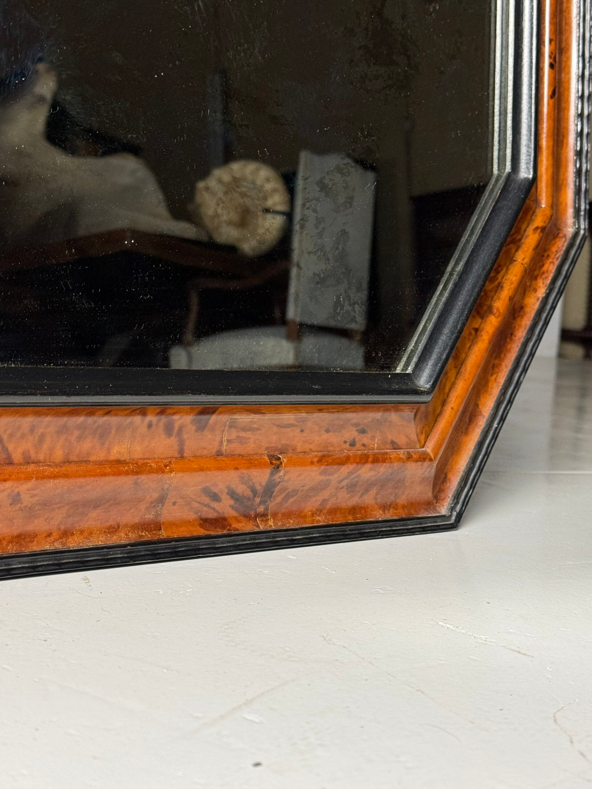 Dutch or Flemish Tortoiseshell Ripple Frame Mirror, Early 20th Century, photo 20