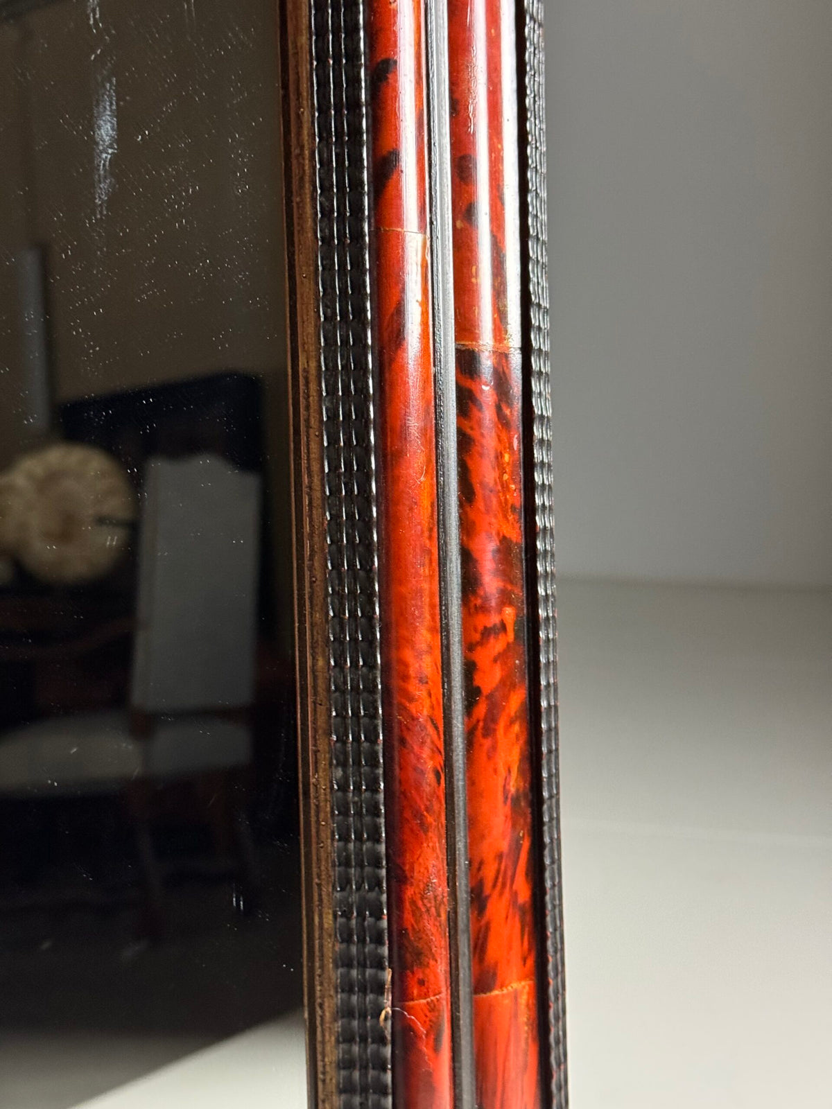 Tortoiseshell Ripple Frame Mirror, Dutch or Flemish, Mid 20th Century, photo 11