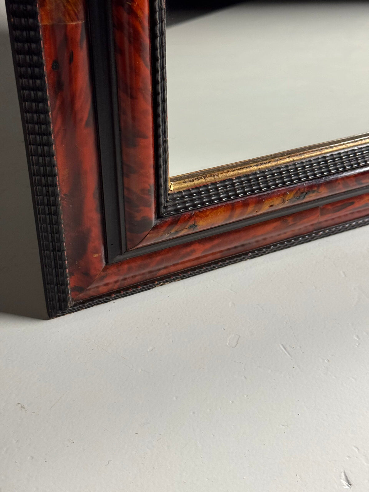 Tortoiseshell Ripple Frame Mirror, Dutch or Flemish, Mid 20th Century, photo 8