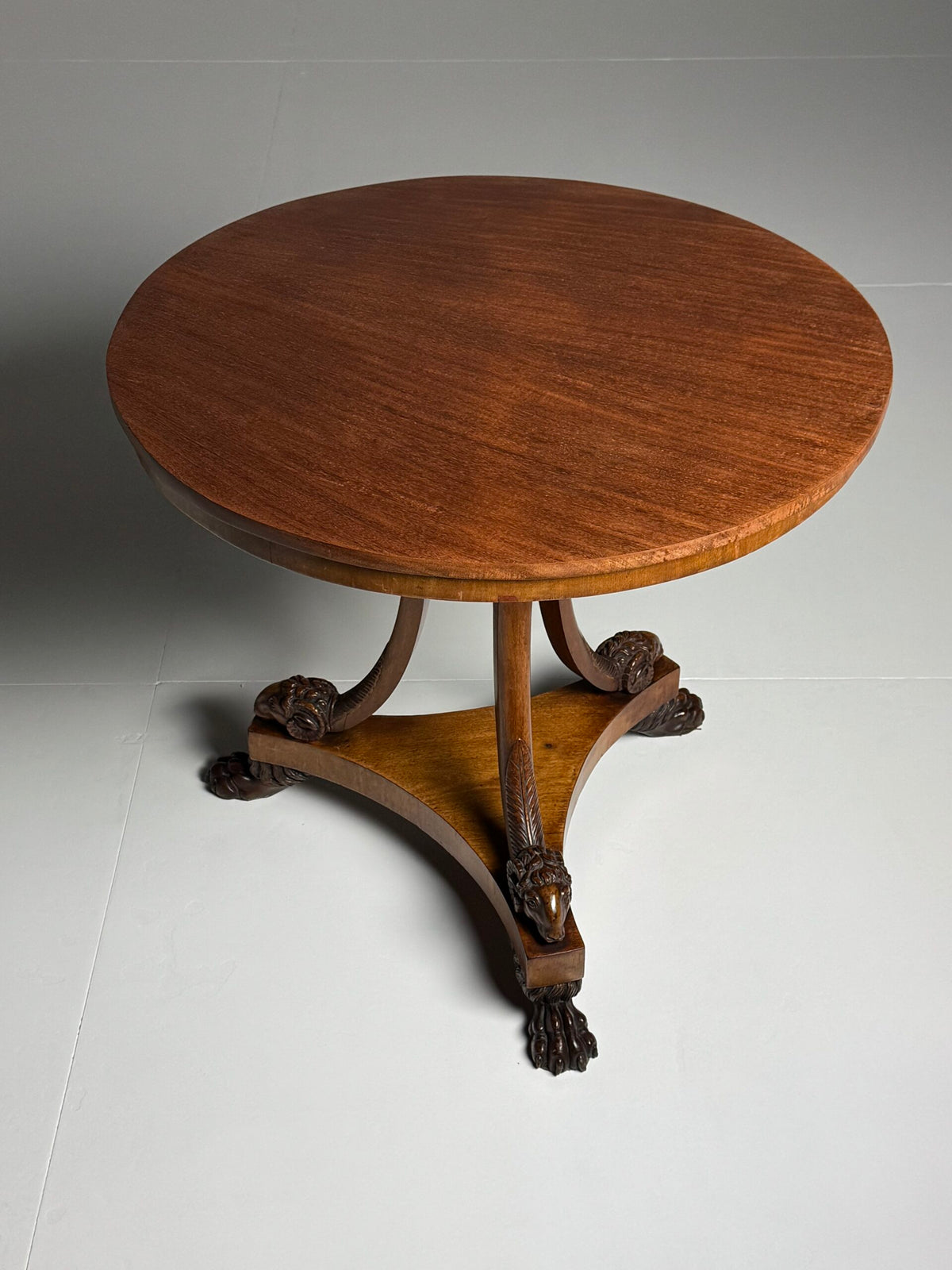 Italian Tripod Center Table with Inlaid Gemstone Marble Top, photo 3