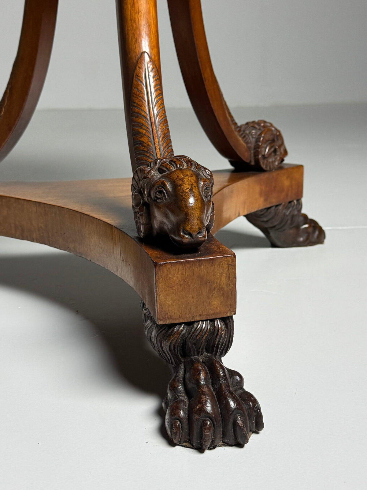 Italian Tripod Center Table with Inlaid Gemstone Marble Top, photo 6