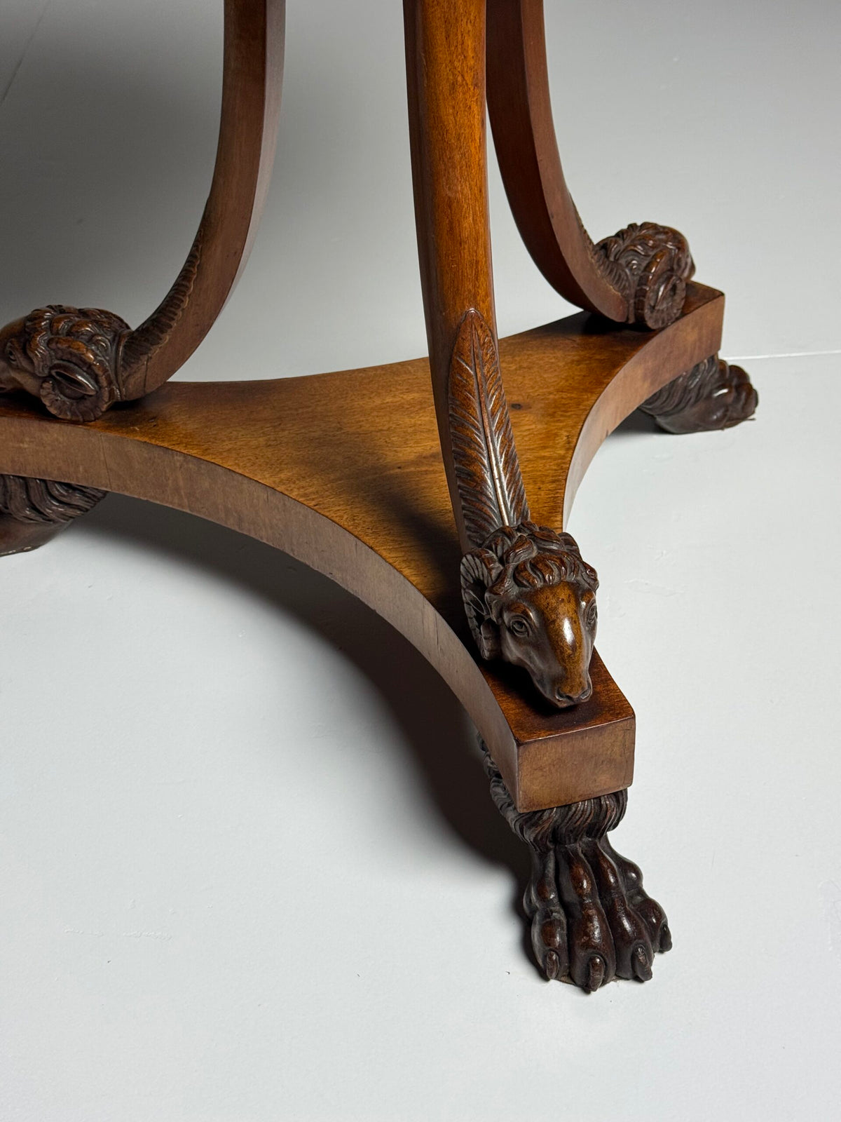 Italian Tripod Center Table with Inlaid Gemstone Marble Top, photo 13