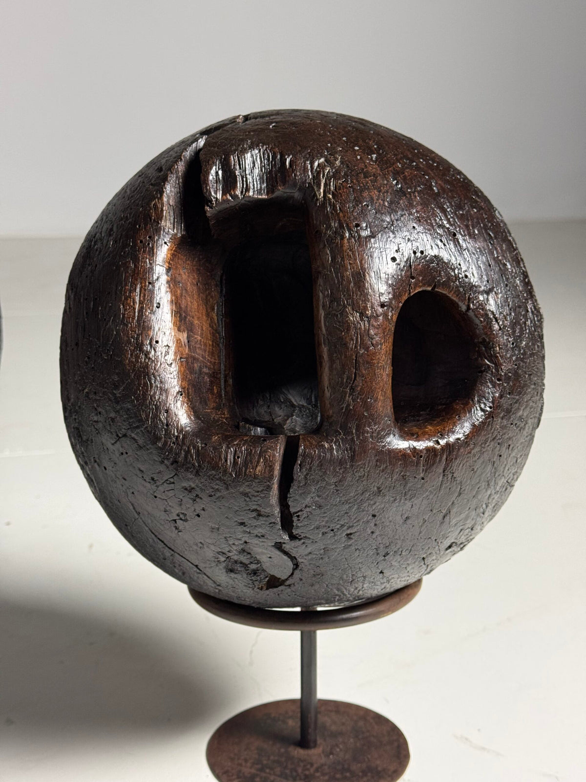 Pair of 18th Century Wooden Bowling Balls on Stand, photo 10
