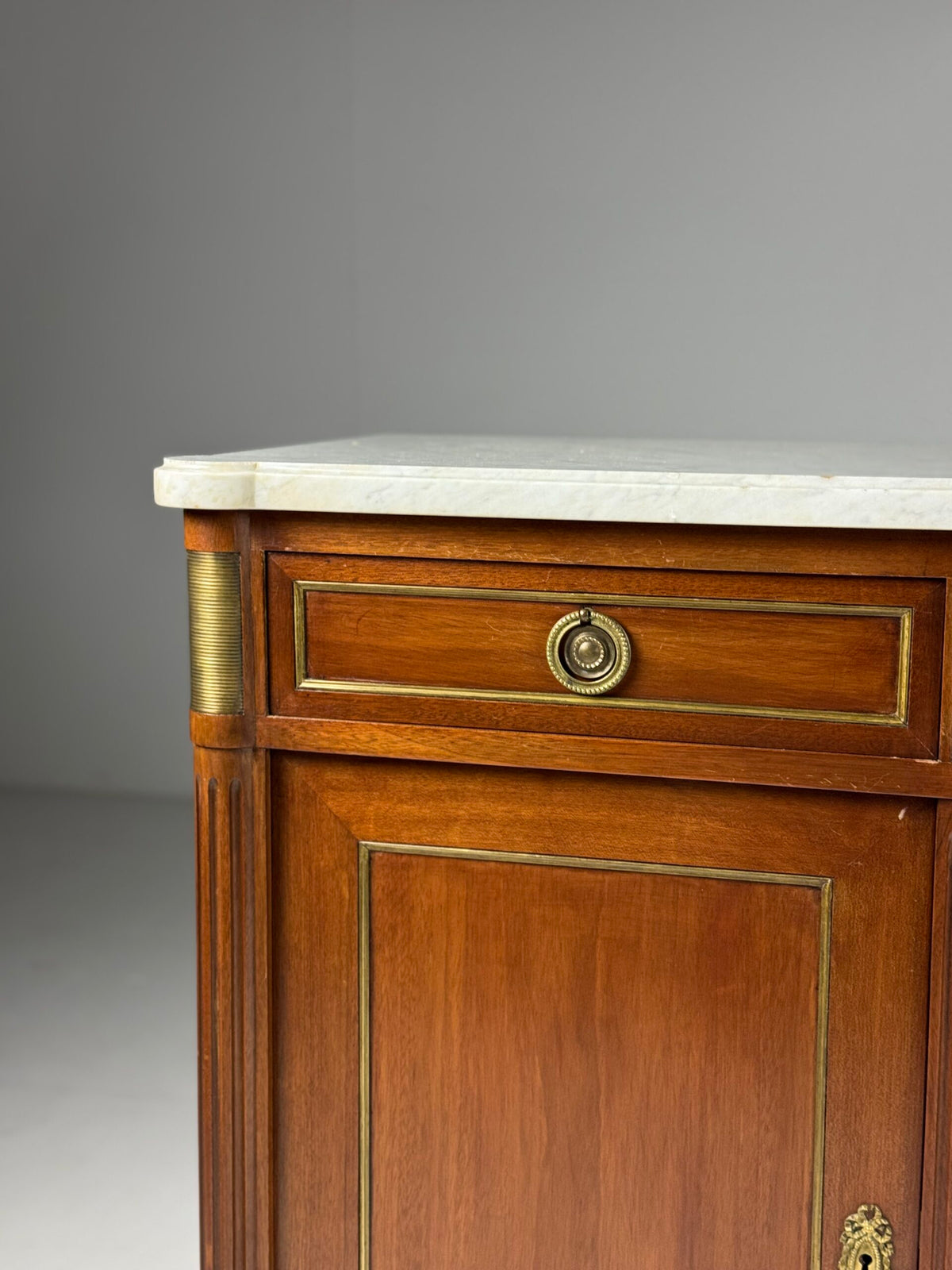 French Louis XVI Style Mahogany Sideboard with Marble Top, photo 15