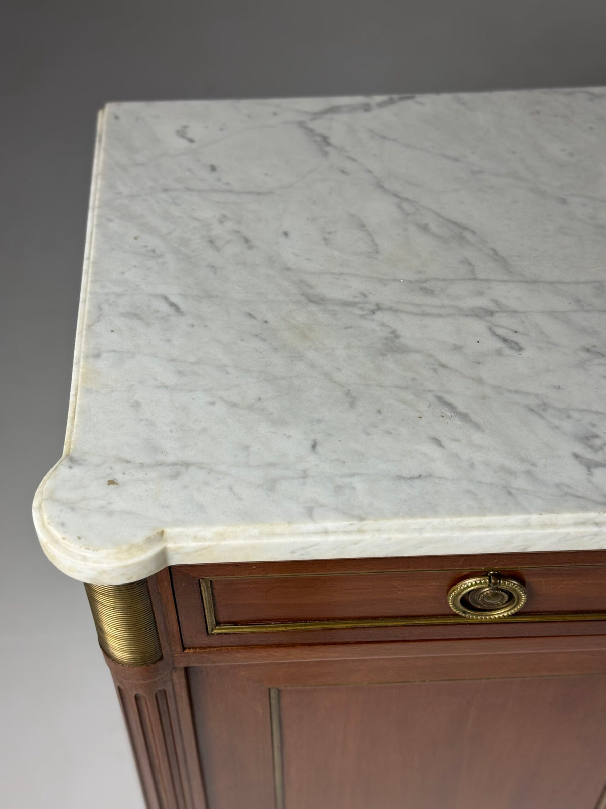 French Louis XVI Style Mahogany Sideboard with Marble Top, photo 12