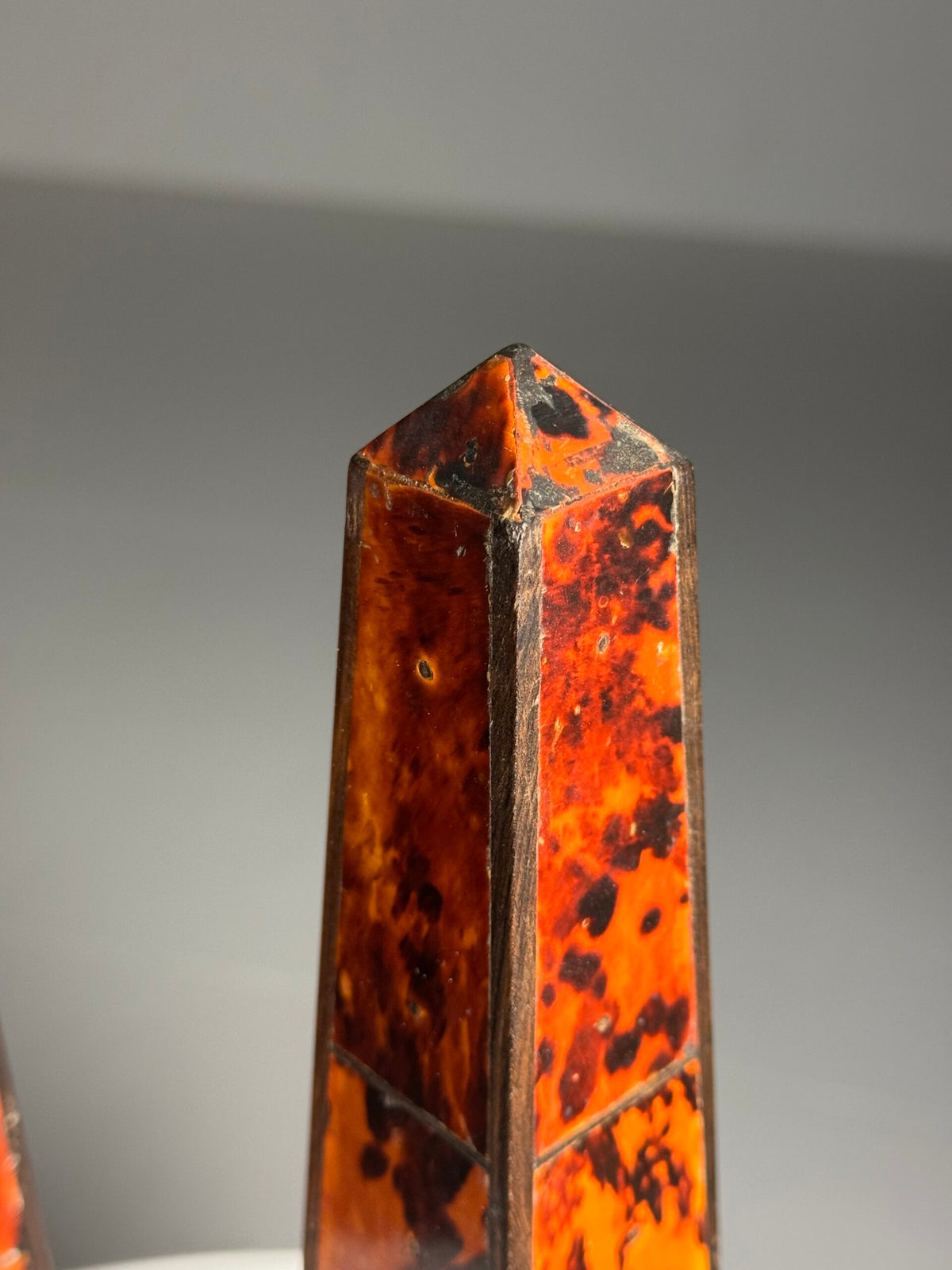 Pair of French Tortoiseshell and Ebony Obelisks, 1920 to 1940, photo 11