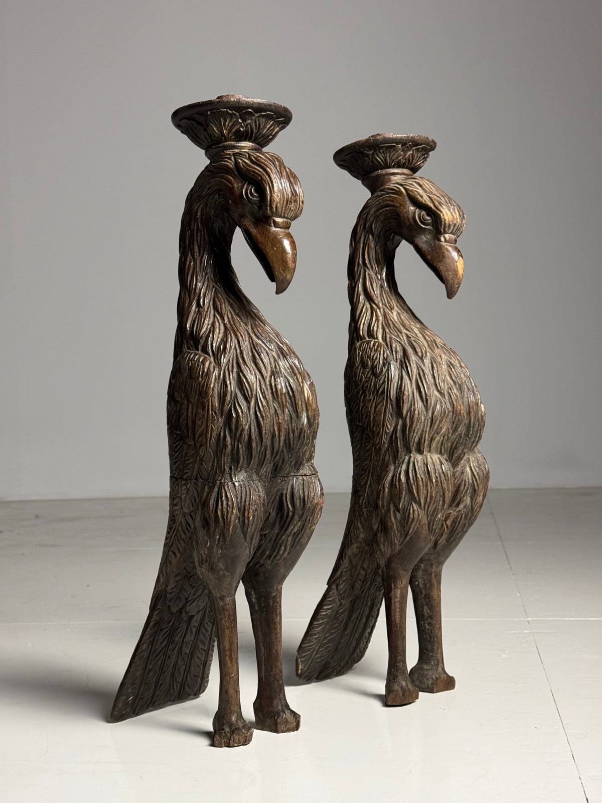Pair of Hand Carved Wooden Eagles, France c. 1800, photo 1