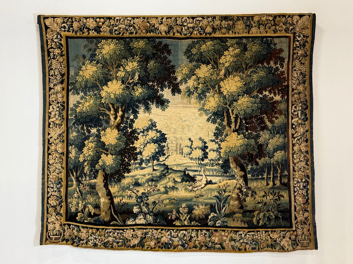Large French Tapestry of an Exotic Chateau Garden, 18th Century, photo 1