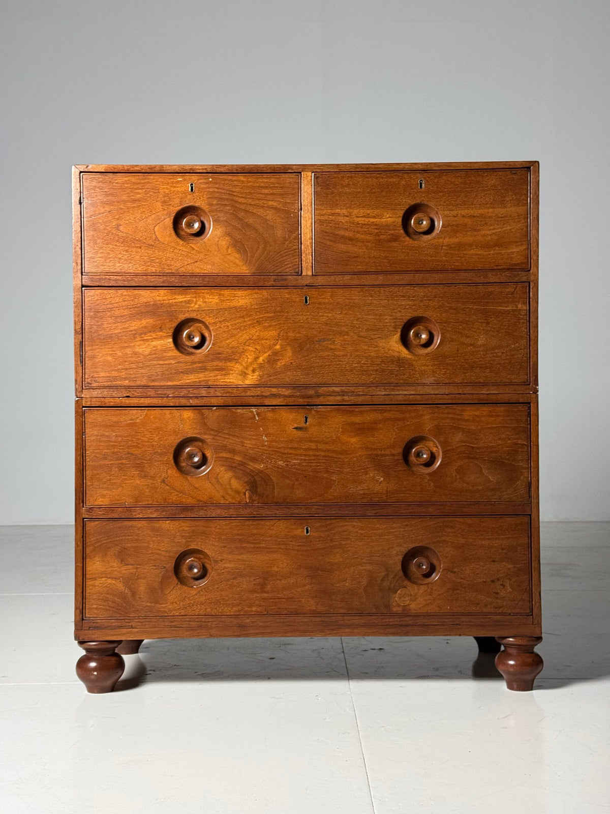 Anglo-Indian Teak Campaign Chest of Drawers, 19th Century, photo 9