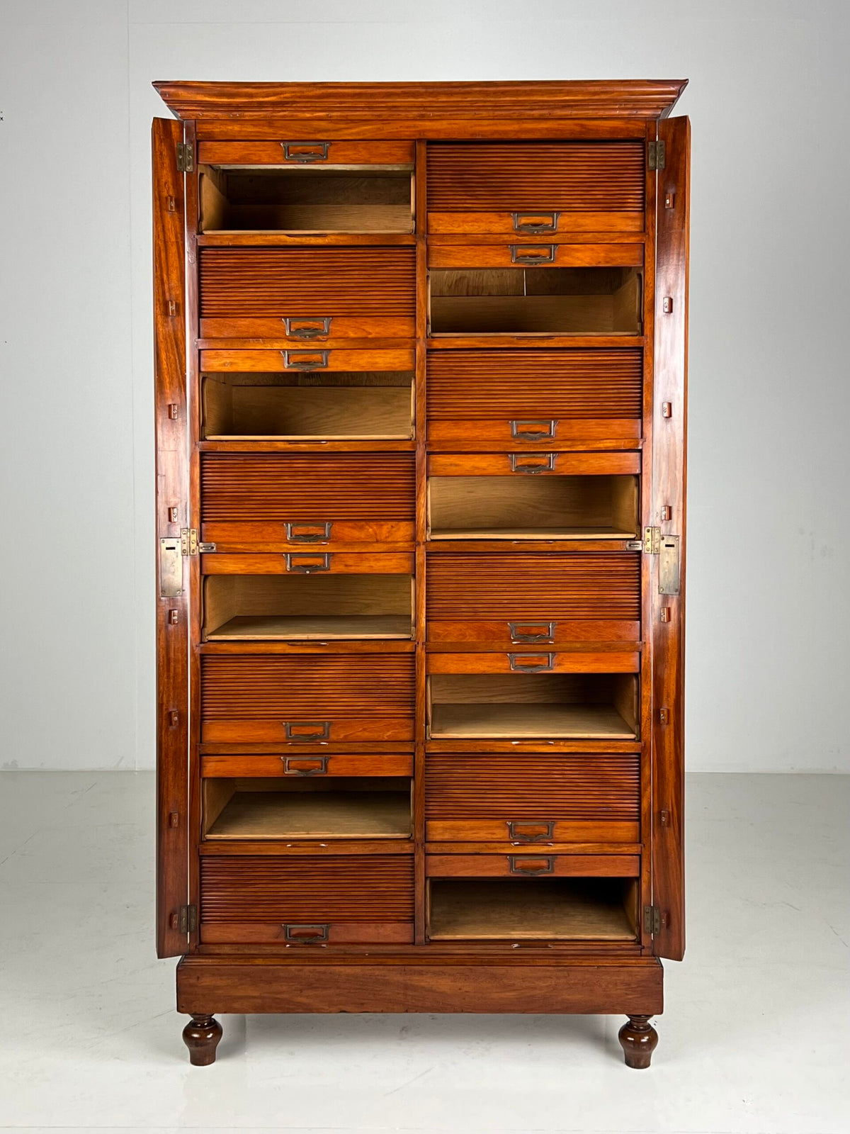 Mahogany Filing Cabinet with Roller Shutters, Belgium, Early 20th Century, photo 12