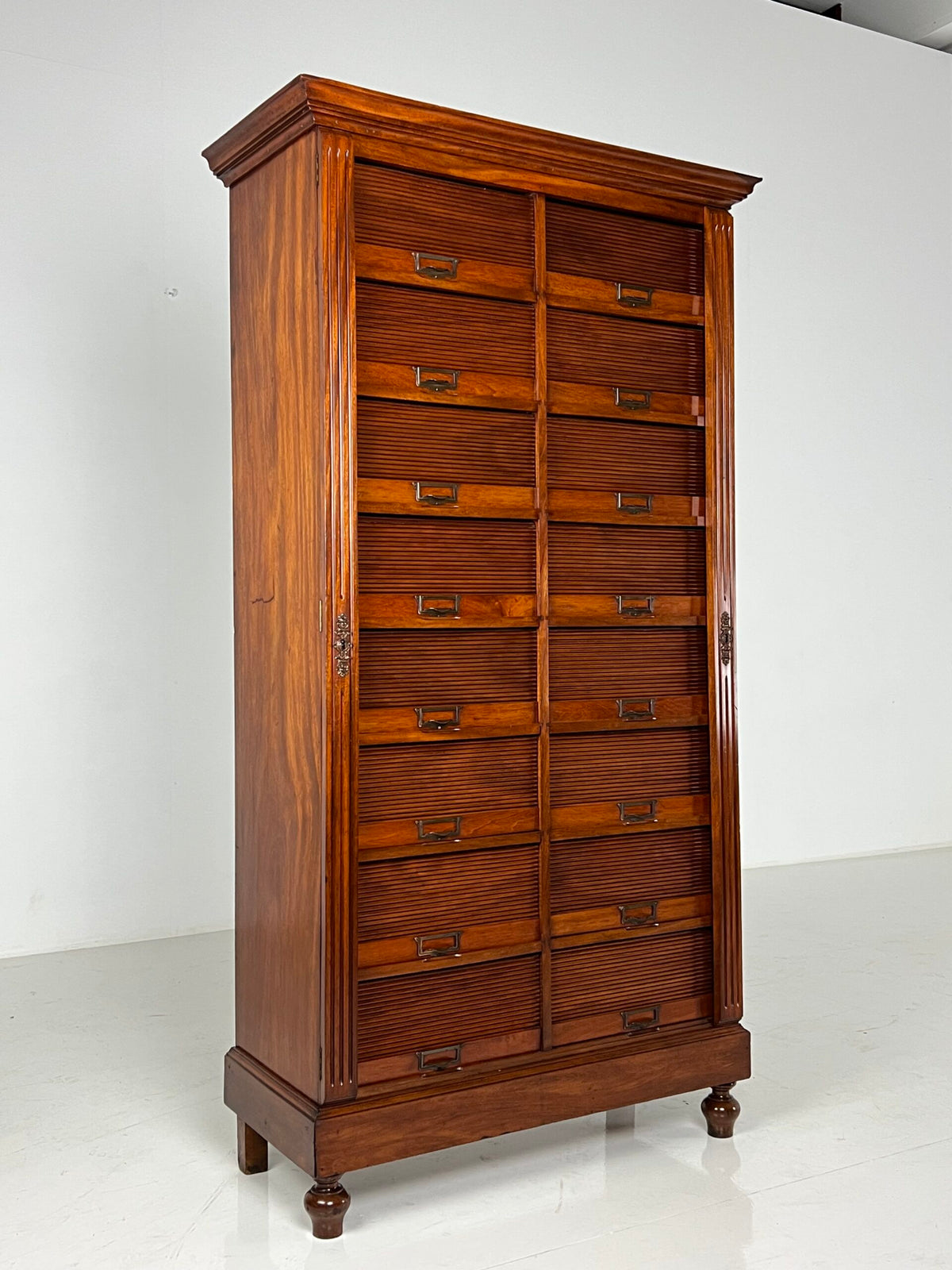 Mahogany Filing Cabinet with Roller Shutters, Belgium, Early 20th Century, photo 4