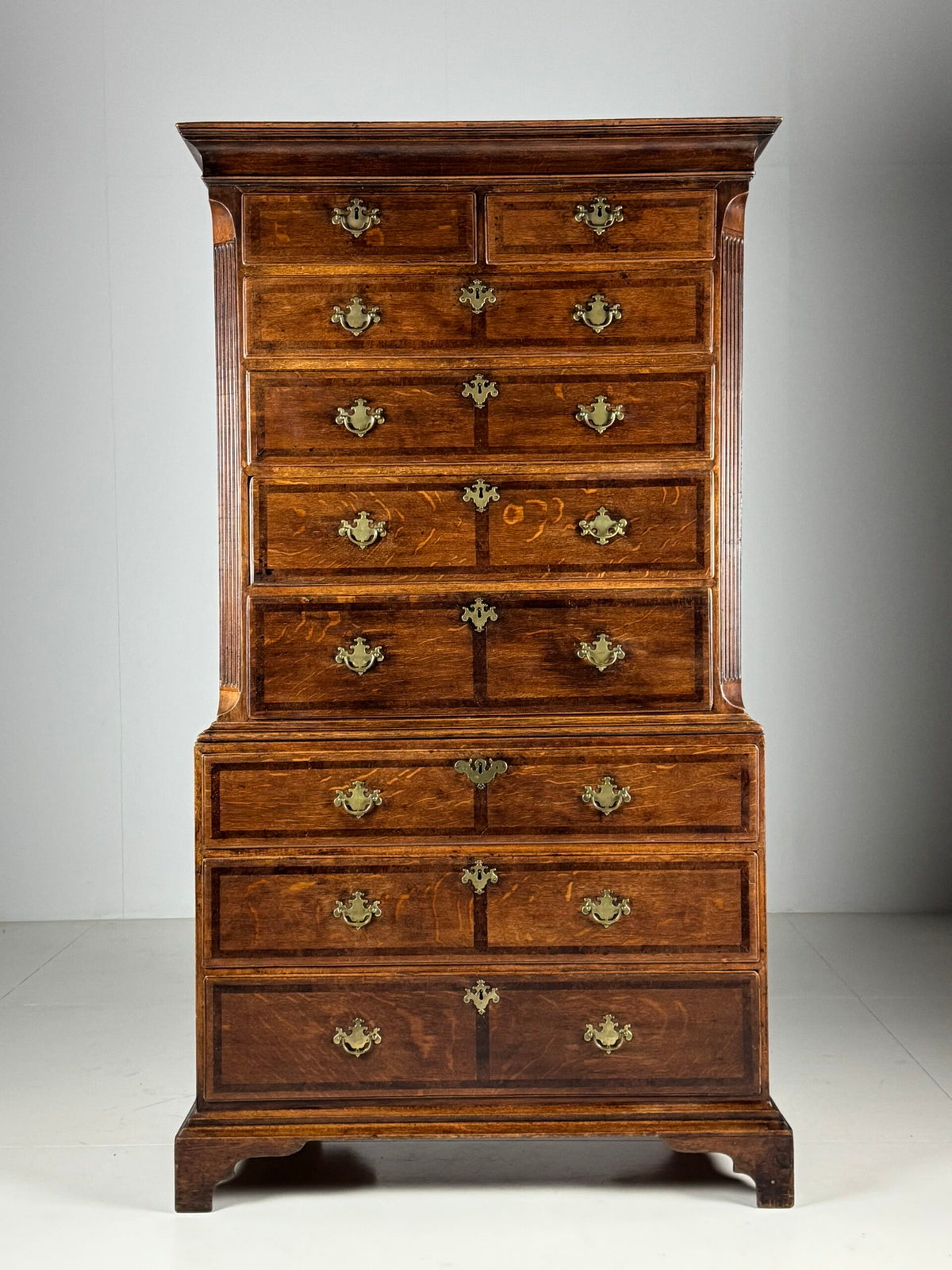 English Oak Tallboy Chest on Chest, c. 1800, photo 1