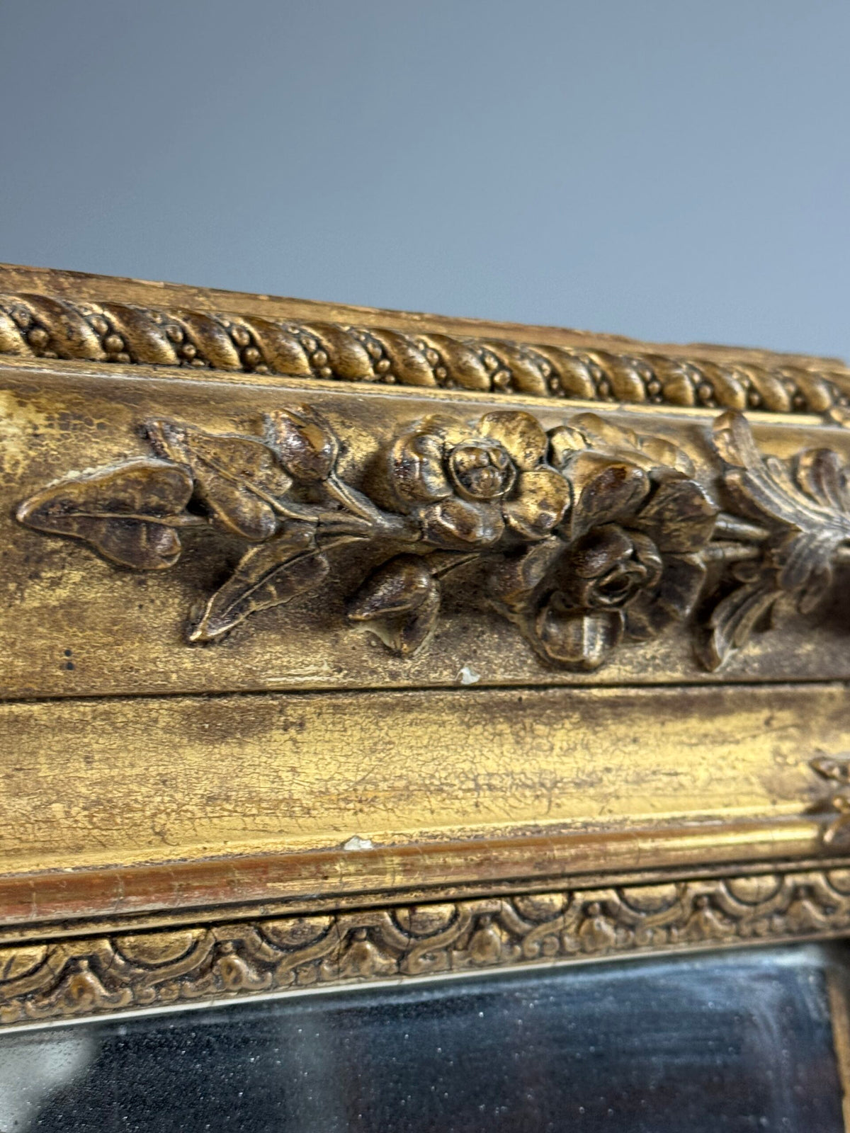 French Gilt Mirror with Weathered Glass, 19th Century, photo 11