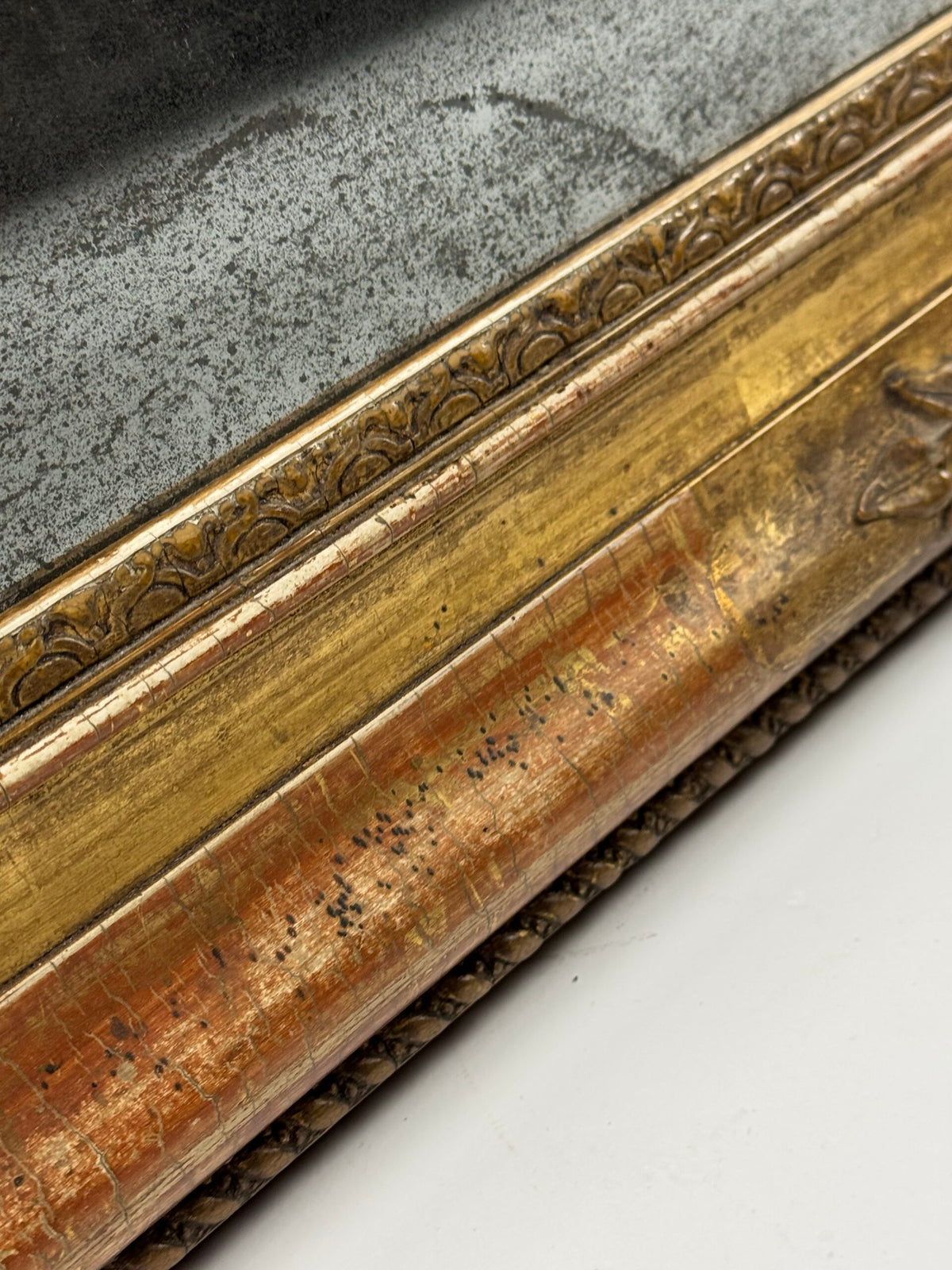 French Gilt Mirror with Weathered Glass, 19th Century, photo 8