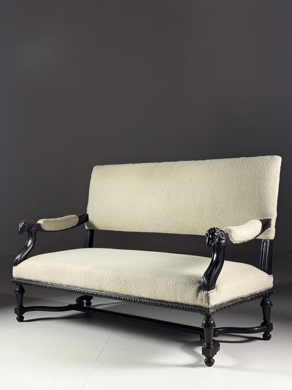 French Sofa with Ram's Head Arms, 19th Century, photo 2