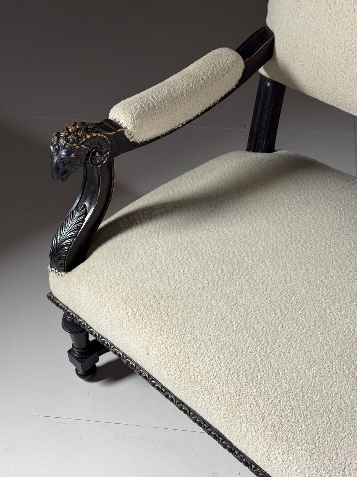 French Sofa with Ram's Head Arms, 19th Century, photo 3