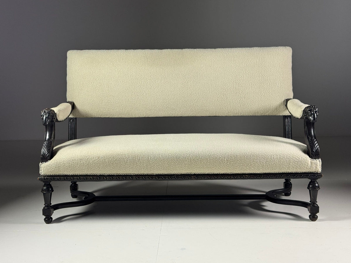 French Sofa with Ram's Head Arms, 19th Century, photo 17
