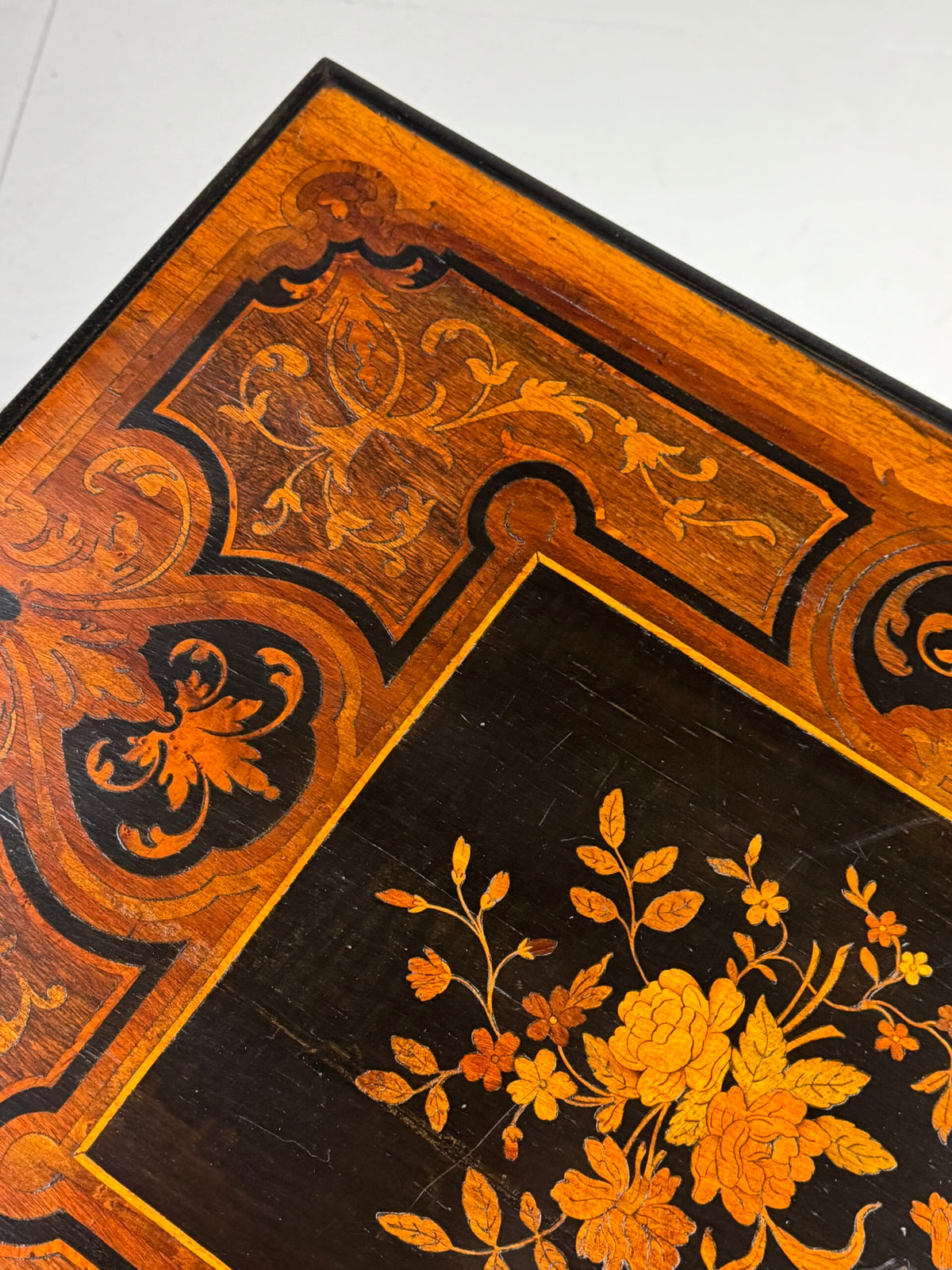 Napoleon III Tray Table with Inlaid Top and Faux Bamboo Frame, photo 11