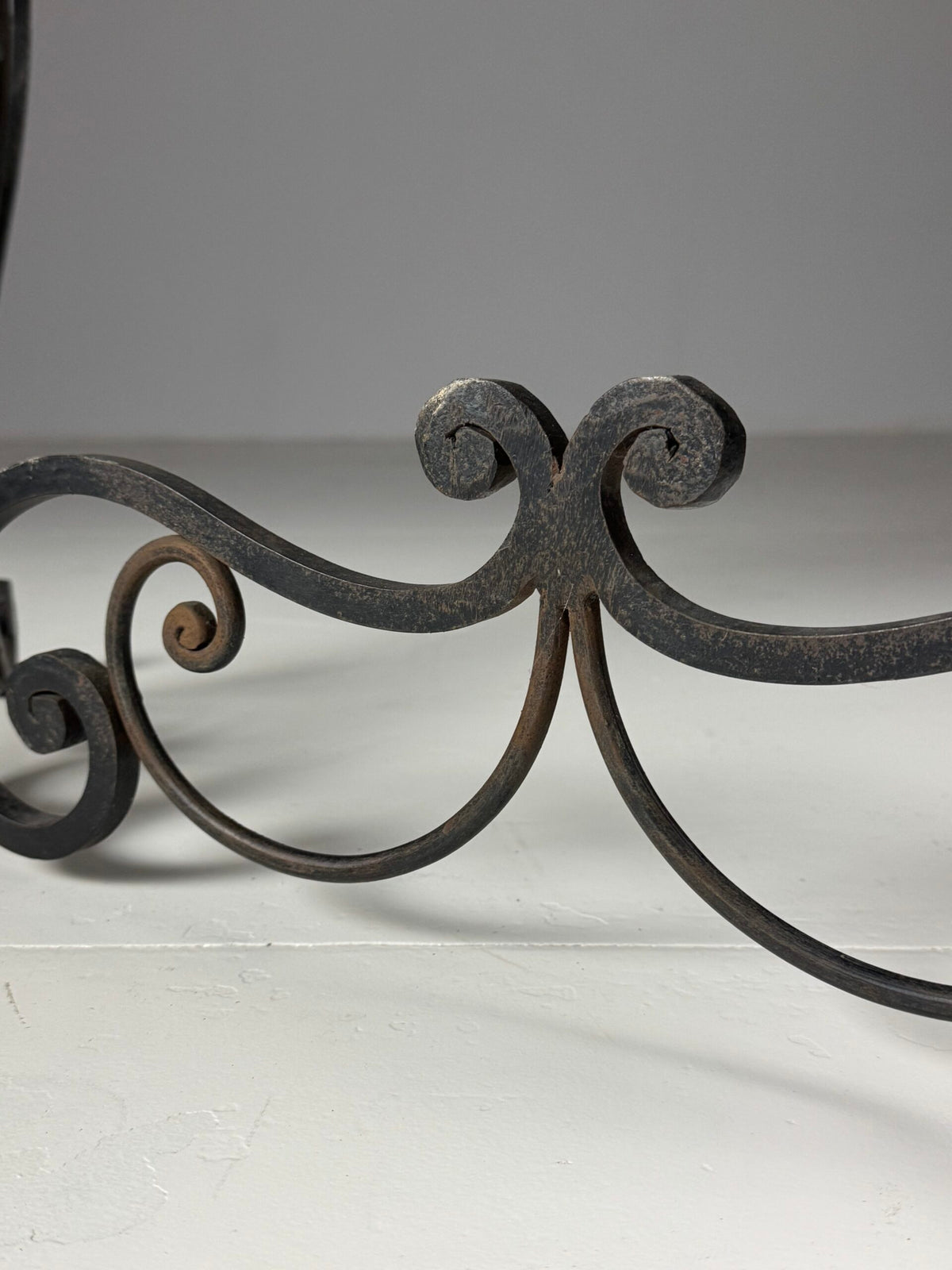 Mid 20th Century Wrought Iron Coffee Table with Black Marble Top, photo 7