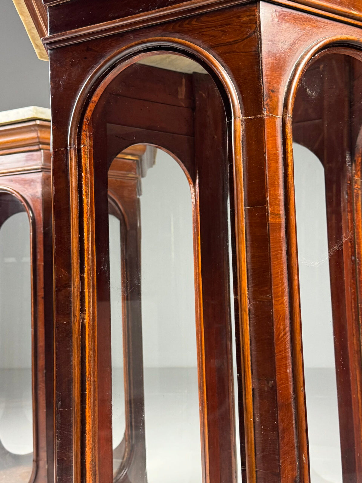 Pair of Octagonal Display Cabinets with Marble Tops, 19th Century, photo 8