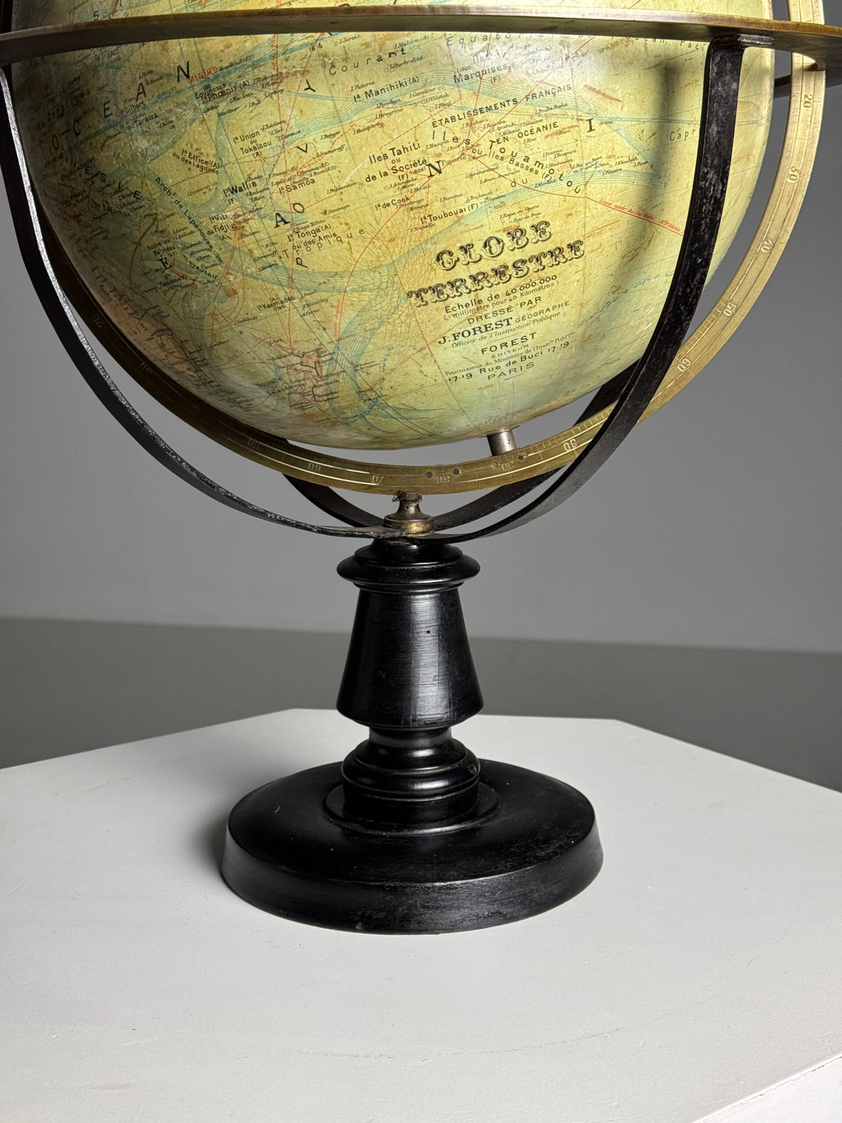 Globe by J. Forest, Paris, c. 1900 to 1910, on Original Stand, photo 13