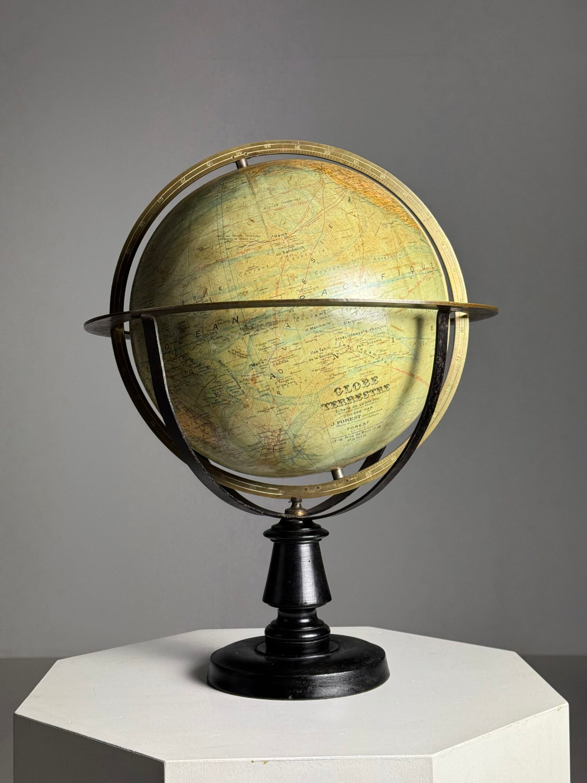 Globe by J. Forest, Paris, c. 1900 to 1910, on Original Stand, photo 19