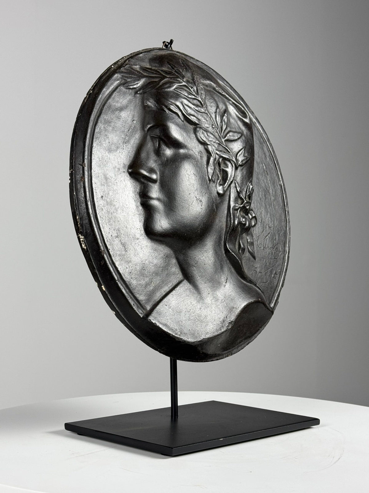 Signed French Plaster Plaque on Stand, 1915, photo 16