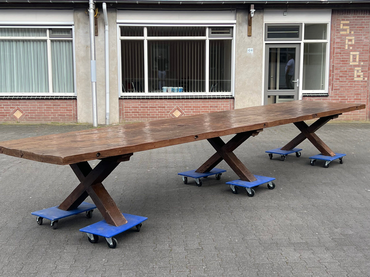 Monumental Oak Refectory Table, 603 cm, Belgium c. 1915, photo 5