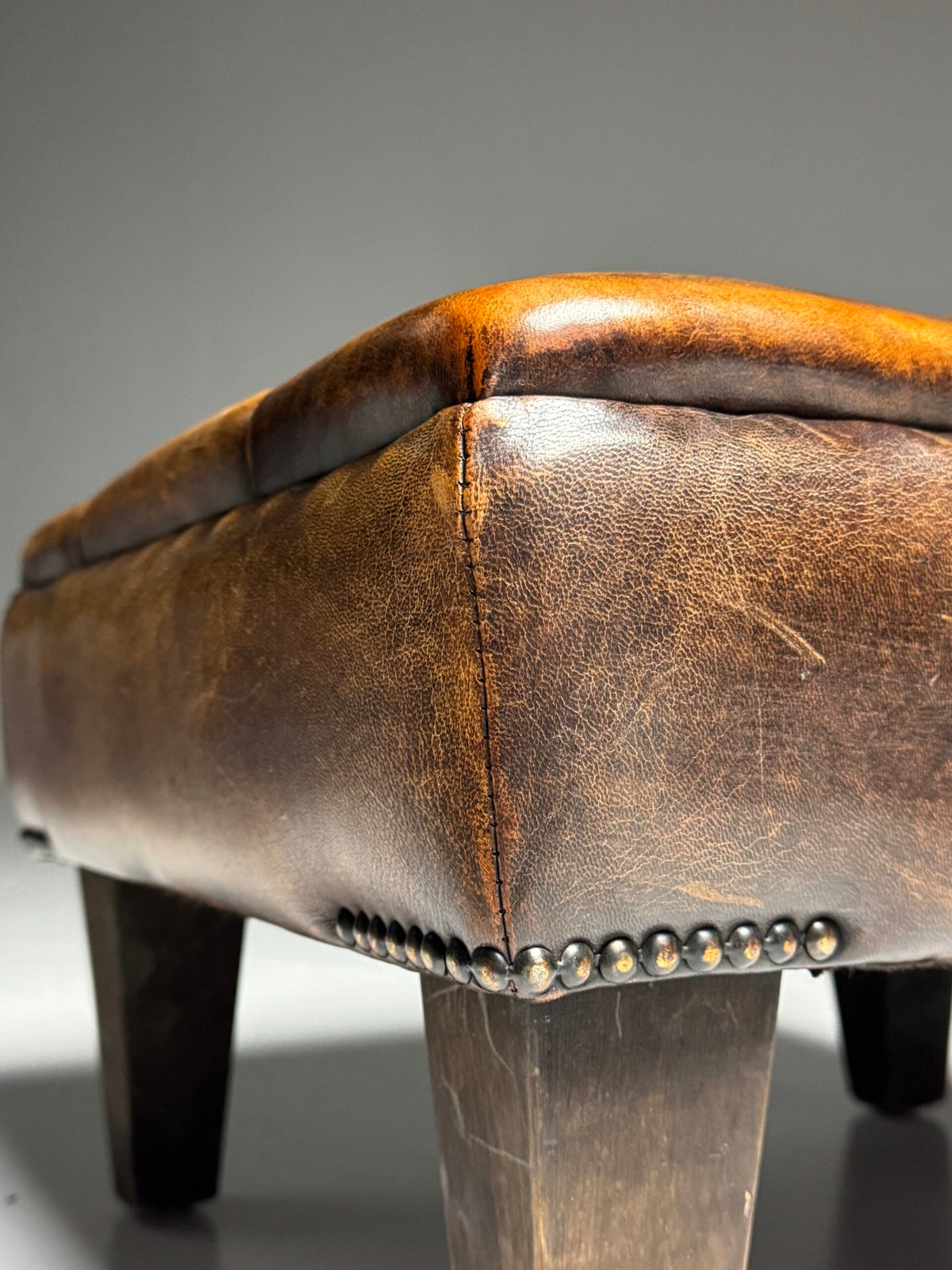 Tufted Sheepskin Pouf or Footstool, photo 4