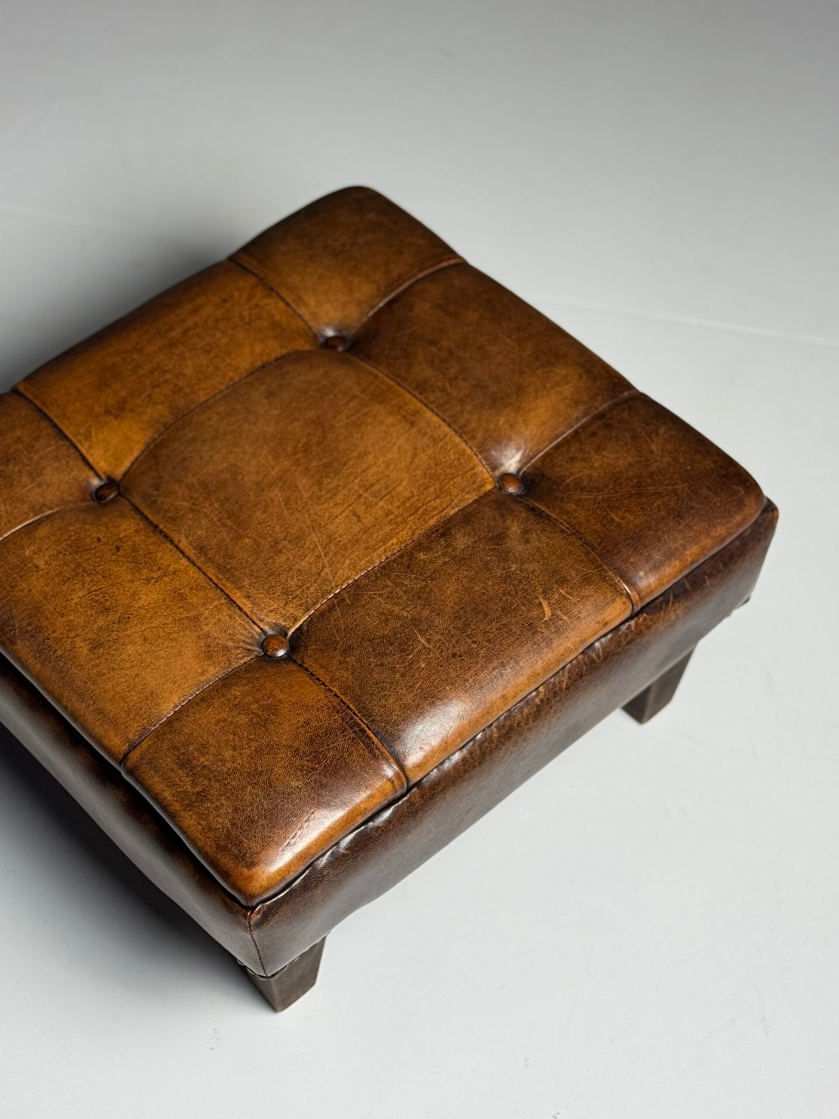 Tufted Sheepskin Pouf or Footstool, photo 1