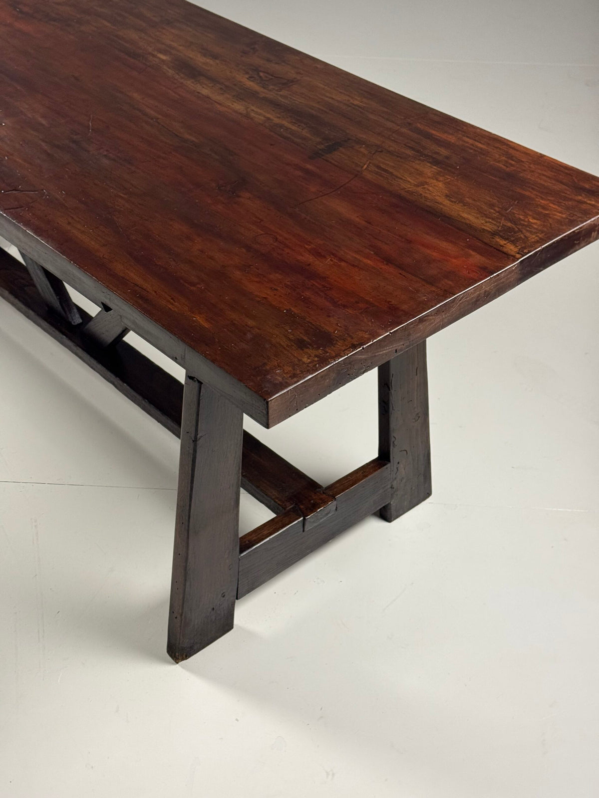 Italian Walnut Refectory Dining Table, Early 20th Century, photo 3