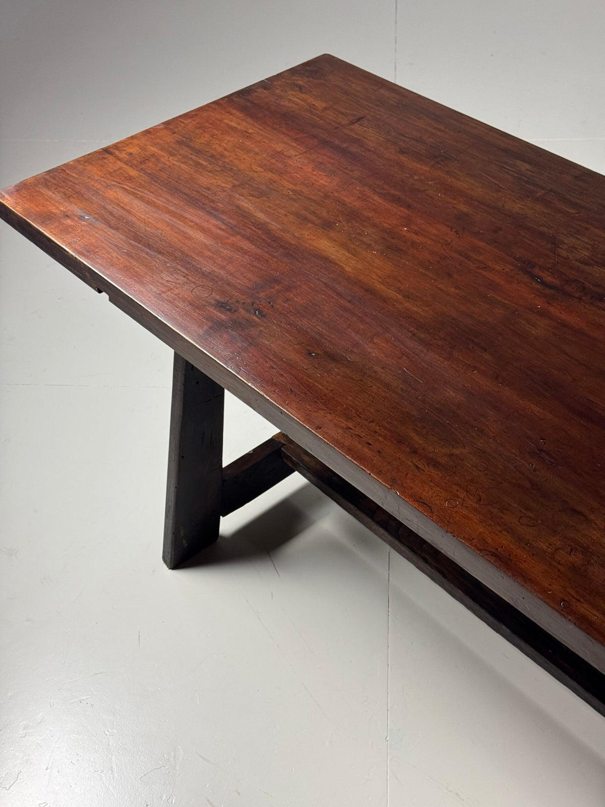 Italian Walnut Refectory Dining Table, Early 20th Century, photo 4