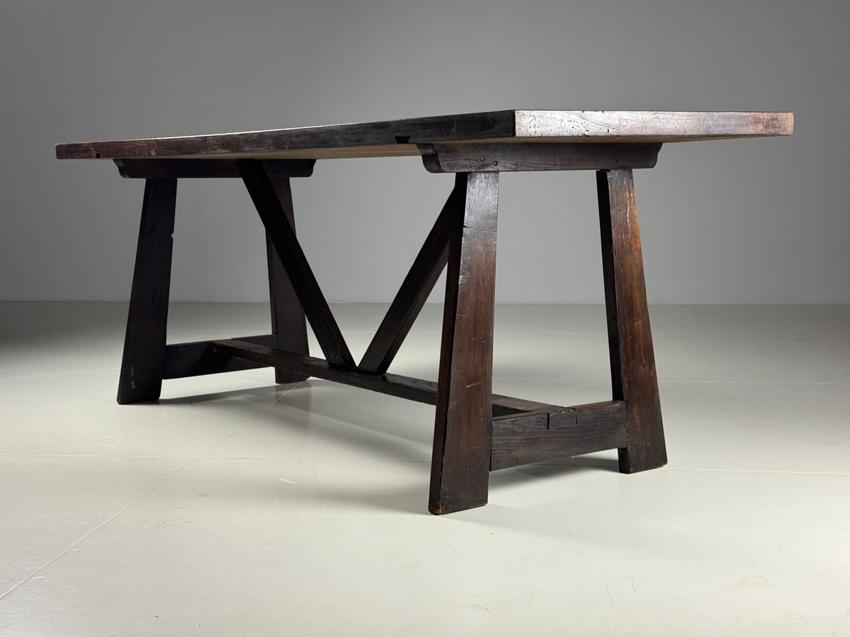 Italian Walnut Refectory Dining Table, Early 20th Century, photo 15