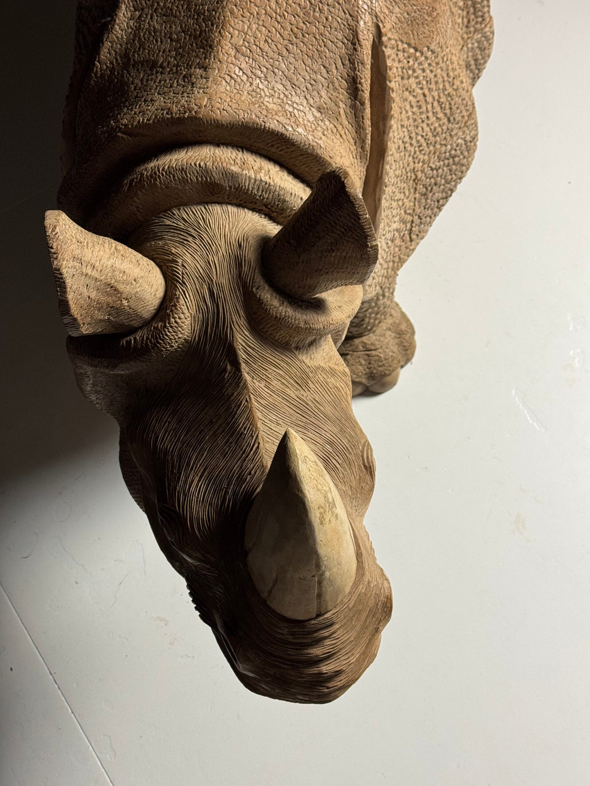 Hand Carved Asian Rhinoceros and Calf, South East Asia, c. 1960, photo 22