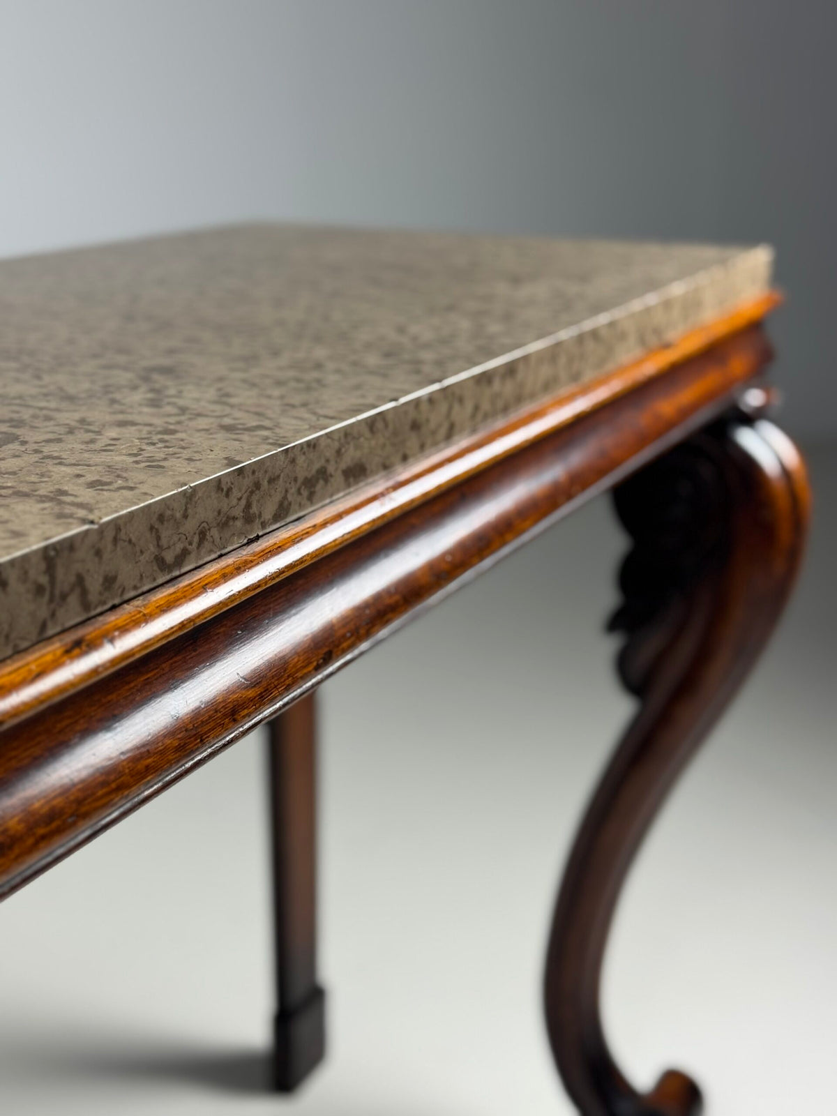 English Mahogany Console Table with Marble Top, 19th Century, photo 8