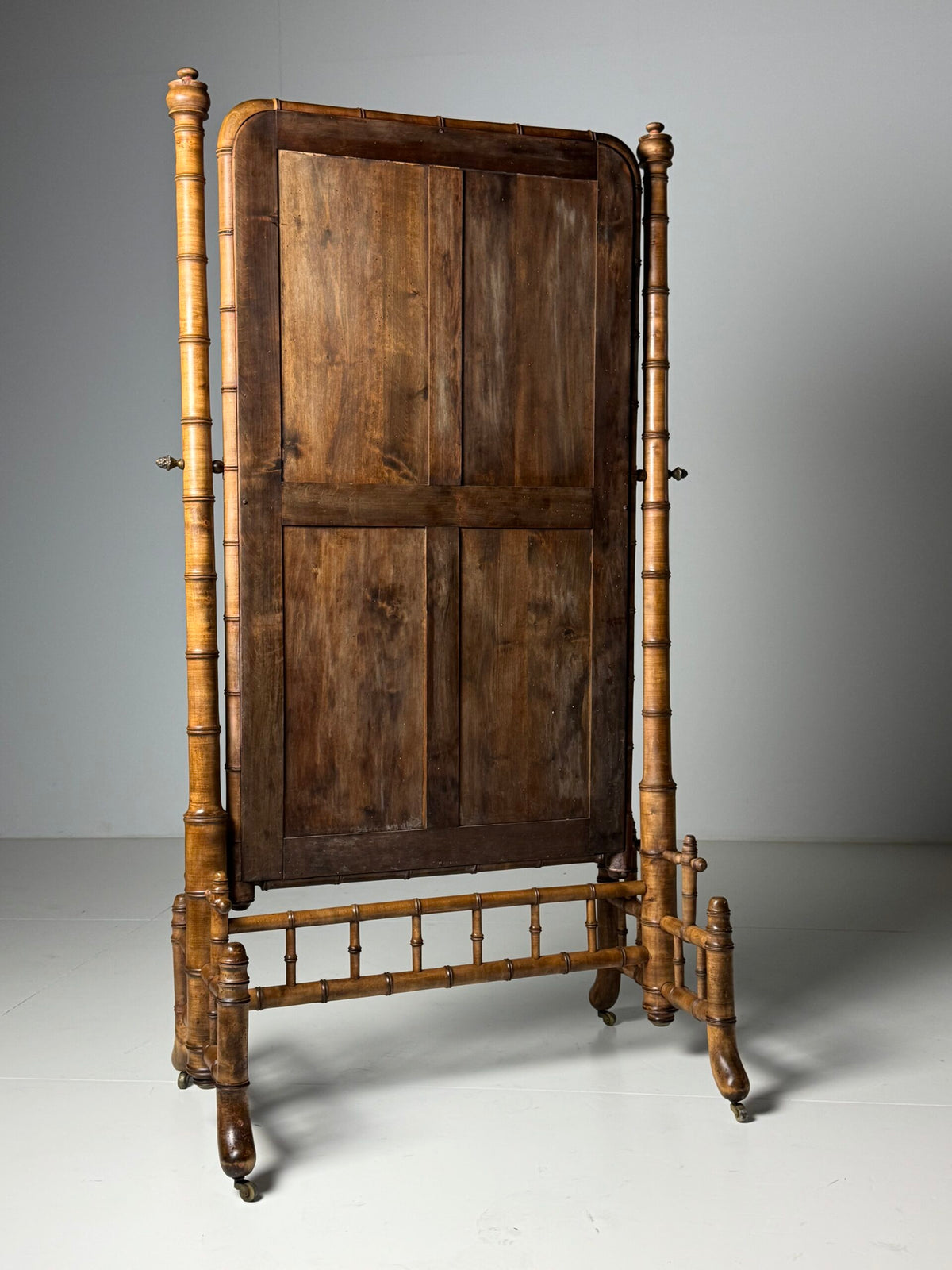 French Faux Bamboo Cheval Mirror, c. 1900, photo 18