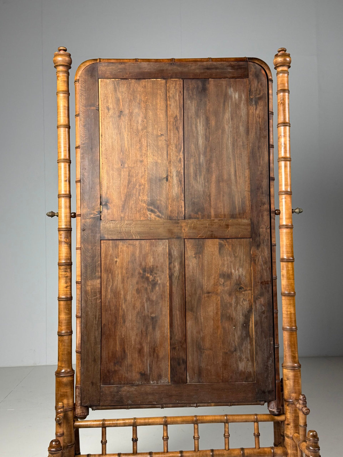 French Faux Bamboo Cheval Mirror, c. 1900, photo 5