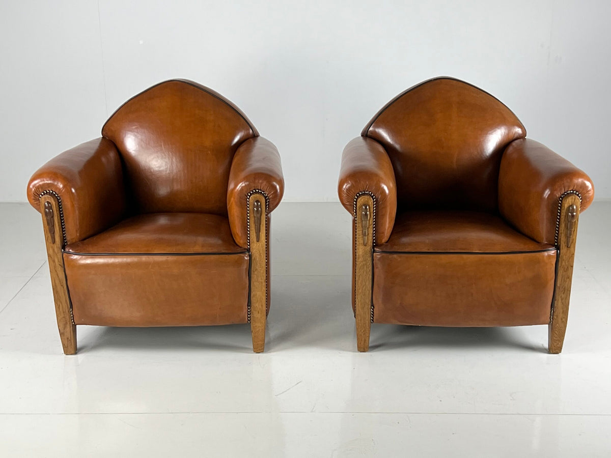 Pair of 1920s Art Deco Sheepskin Club Chairs, photo 7
