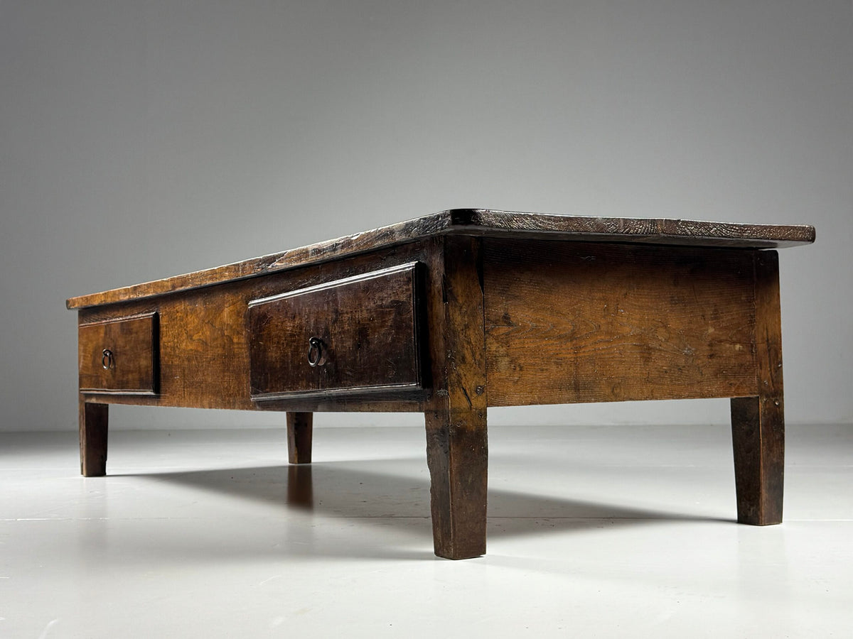 Spanish Walnut Coffee Table or TV Unit with Three Drawers, 18th Century, photo 11