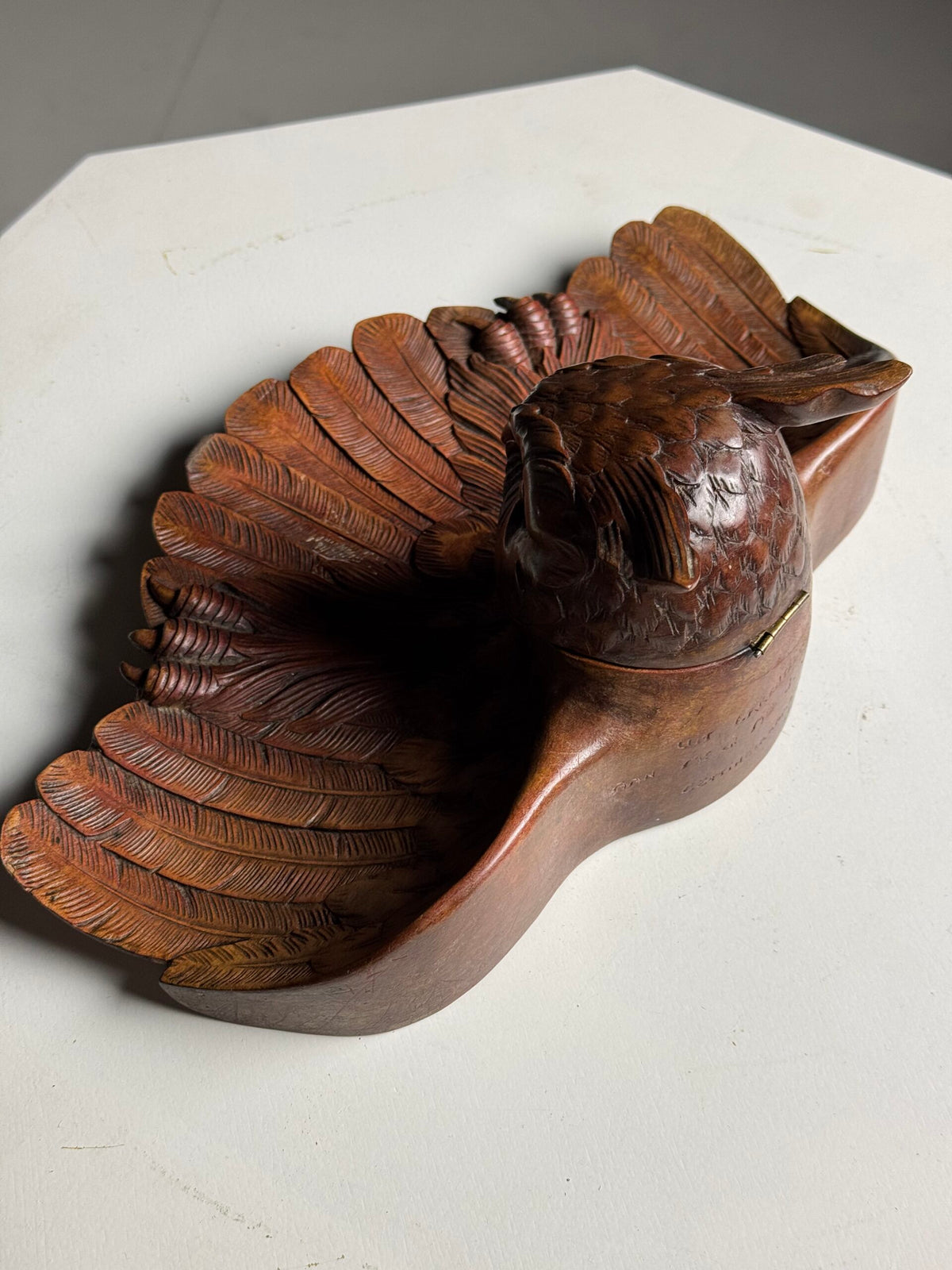 Black Forest Owl Inkwell, Carved Linden Wood, 1918, photo 18