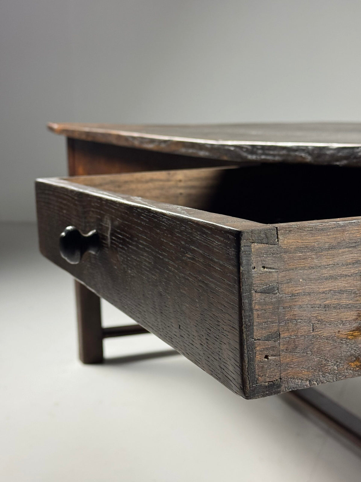 French Antique Oak Farmhouse Table with Two Plank Top, 18th Century, photo 15