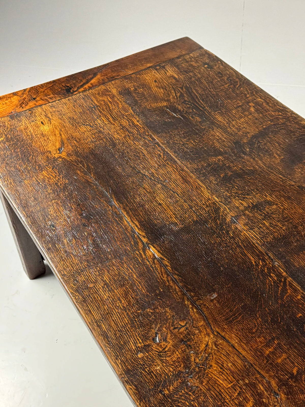 French Antique Oak Farmhouse Table with Two Plank Top, 18th Century, photo 11