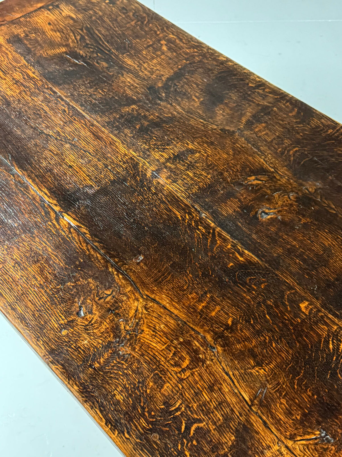 French Antique Oak Farmhouse Table with Two Plank Top, 18th Century, photo 10