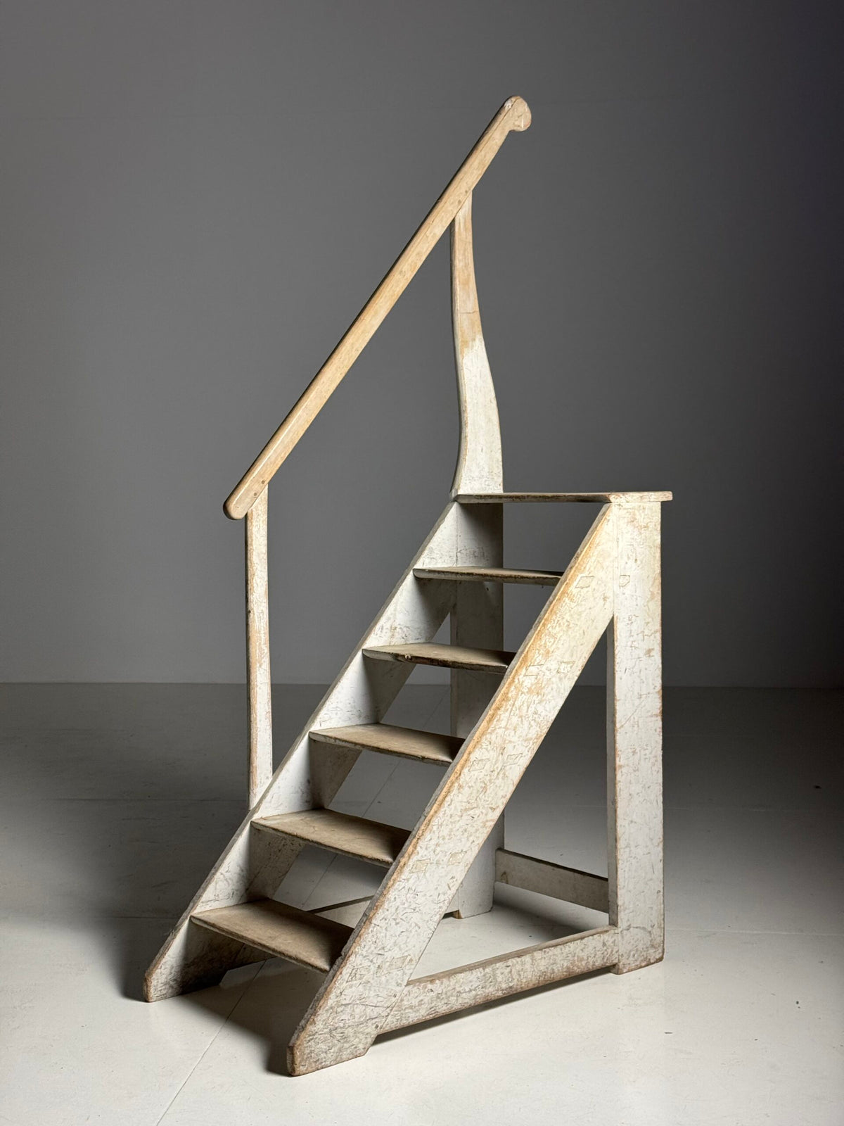 French Library Steps in Original Grey Paint, Early 20th Century, photo 15