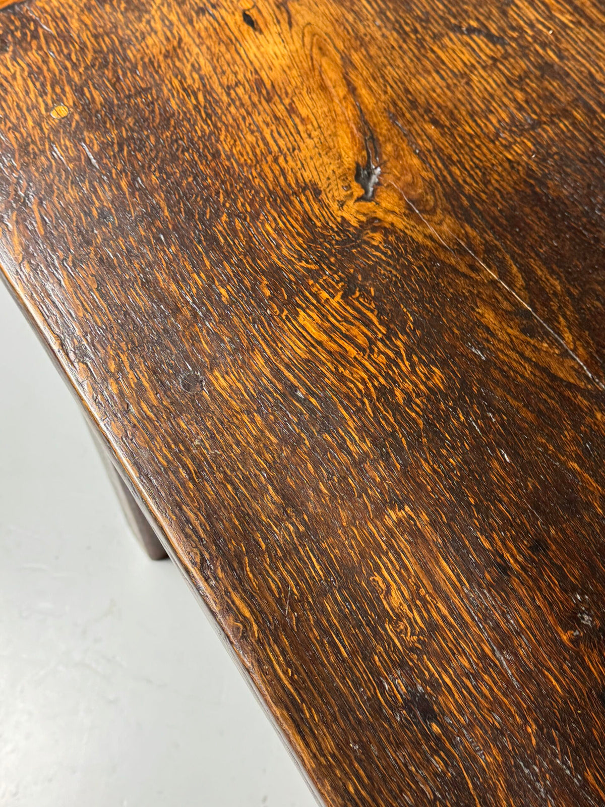 French Antique Oak Farmhouse Table with Two Plank Top, 18th Century, photo 8